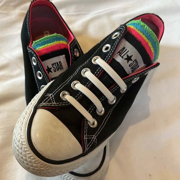 Converse all star Chucks w/ multi-colour tongue. - Picture 2 of 7